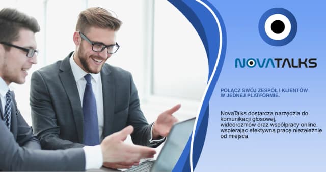 Obrazek do promocji NovaTalks dostarcza narzędzia do komunikacji głosowej, wideorozmów oraz współpracy online