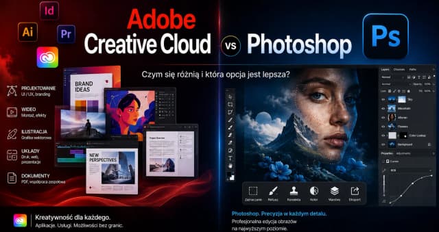 Obrazek do wiadomości Adobe Creative Cloud vs Photoshop: czym się różnią i które rozwiązanie lepiej wybrać dla biznesu?