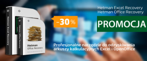 Hetman Excel Recovery to profesjonalne narzędzie do odzyskiwania arkuszy kalkulacyjnych Excel i OpenOffice – 30% każda wersja!