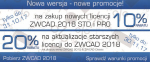 W związku z wydaniem nowej wersji ZWCAD 2018 zapraszamy do zapoznania z akcją