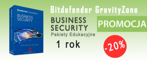 Pakiety Edukacyjne - Bitdefender GravityZone Business Security (ochrona stacji roboczych i serwerów plików) – 20%